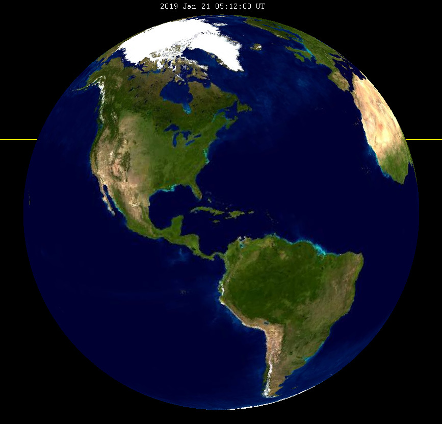 Au maximum de l'éclipse, la Terre que nous verrions depuis la Lune. // Source : Wikimedia/CC/SockPuppetForTomruen Au maximum de l'éclipse, la Terre que nous verrions depuis la Lune. // Source : Wikimedia/CC/SockPuppetForTomruen