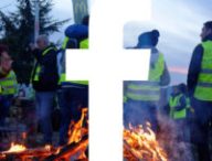 Des gilets jaunes et le logo Facebook // Source : Computer Online