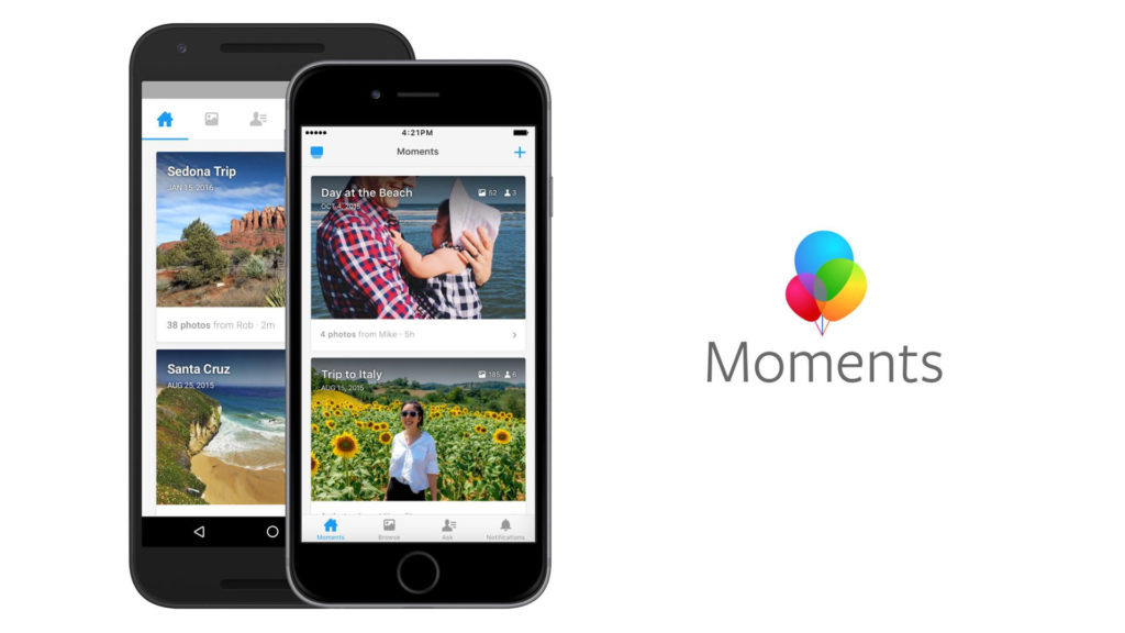 L'interface Facebook Moments // Source : Facebook