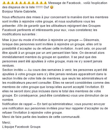 Capture d'écran prise sur un groupe Facebook. // Source : Capture d'écran Facebook / Numerama Capture d'écran prise sur un groupe Facebook. // Source : Capture d'écran Facebook / Numerama