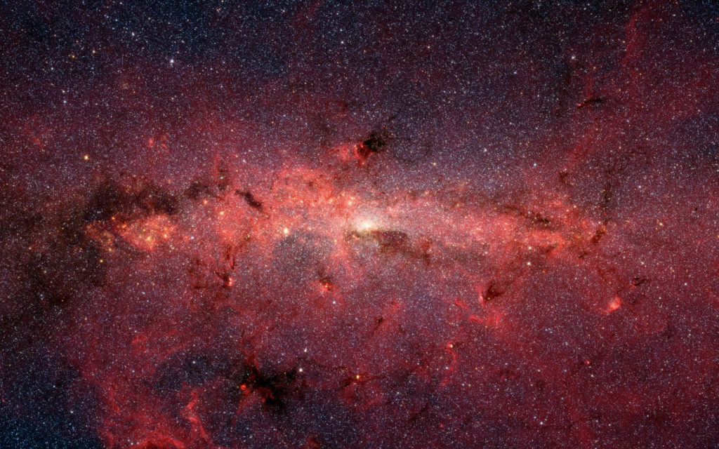 Le centre galactique. // Source : Wikimedia/NASA/JPL-Caltech/S. Stolovy (SSC/Caltech) (photo recadrée) Le centre galactique. // Source : Wikimedia/NASA/JPL-Caltech/S. Stolovy (SSC/Caltech) (photo recadrée)