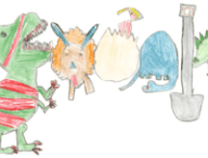 Les dinosaures interactifs imaginés par la jeune gagnante du concours. // Source : Capture d'écran YouTube (Google)