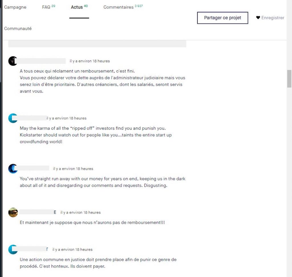 Capture d'écran de la page Kickstarter de Bonjour // Source : Kickstarter