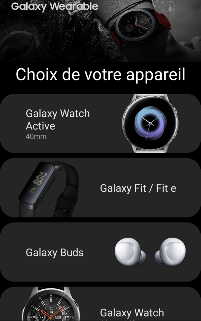 Les petits nouveaux de l'application. // Source : Galaxy Wearable Les petits nouveaux de l'application. // Source : Galaxy Wearable