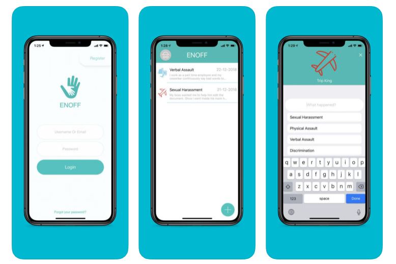 L'application Enoff // Source : Sarahah LLC L'application Enoff // Source : Sarahah LLC