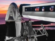 La capsule Dragon au sommet de la fusée Falcon 9. // Source : SpaceX