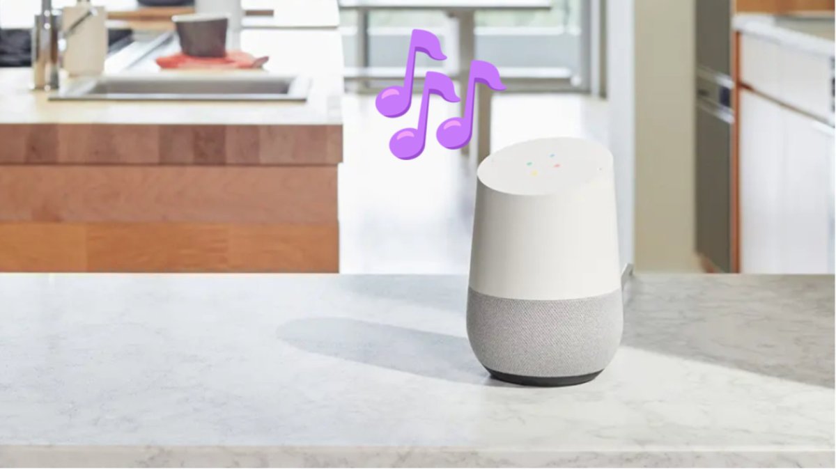 Un Google Home. // Source : Google / Montage Numerama Un Google Home. // Source : Google / Montage Numerama
