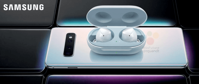 L'image de promotion des Samsung Galaxy Buds // Source : WinFuture L'image de promotion des Samsung Galaxy Buds // Source : WinFuture
