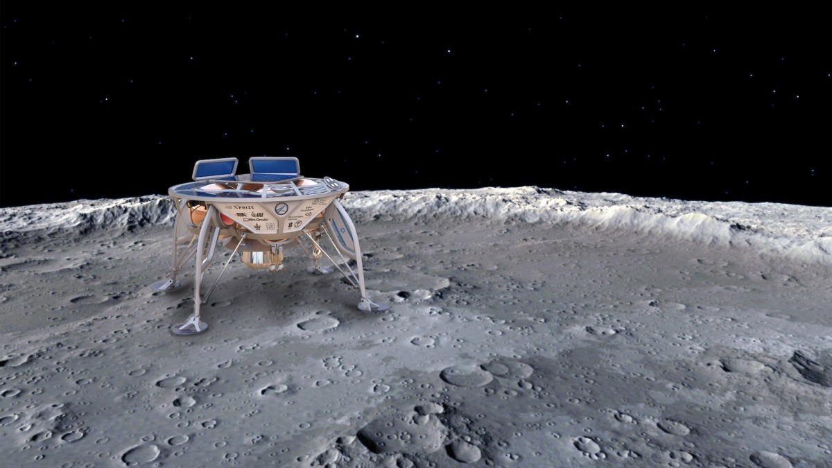 Une vue d'artiste de Beresheet sur la Lune. // Source : Wikimedia/CC/Oshratsl (photo recadrée) Une vue d'artiste de Beresheet sur la Lune. // Source : Wikimedia/CC/Oshratsl (photo recadrée)
