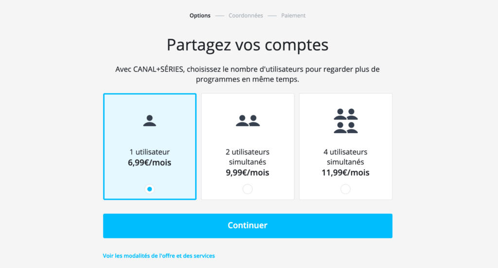 Capture des 3 offres Canal+ Séries Capture des 3 offres Canal+ Séries