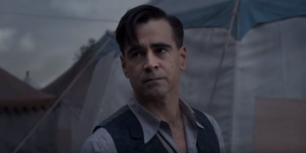 L'expression de Colin Farrell pendant la majorité du film. // Source : Youtube/Walt Disney Studios L'expression de Colin Farrell pendant la majorité du film. // Source : Youtube/Walt Disney Studios