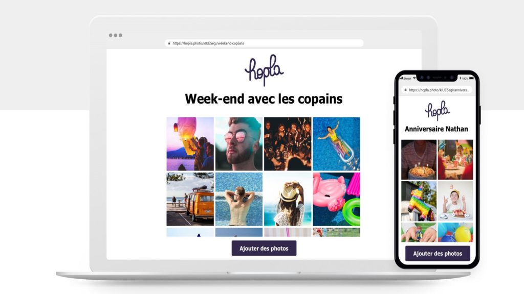 Les photos peuvent être ajoutées depuis plusieurs appareils. // Source : Hopla Les photos peuvent être ajoutées depuis plusieurs appareils. // Source : Hopla