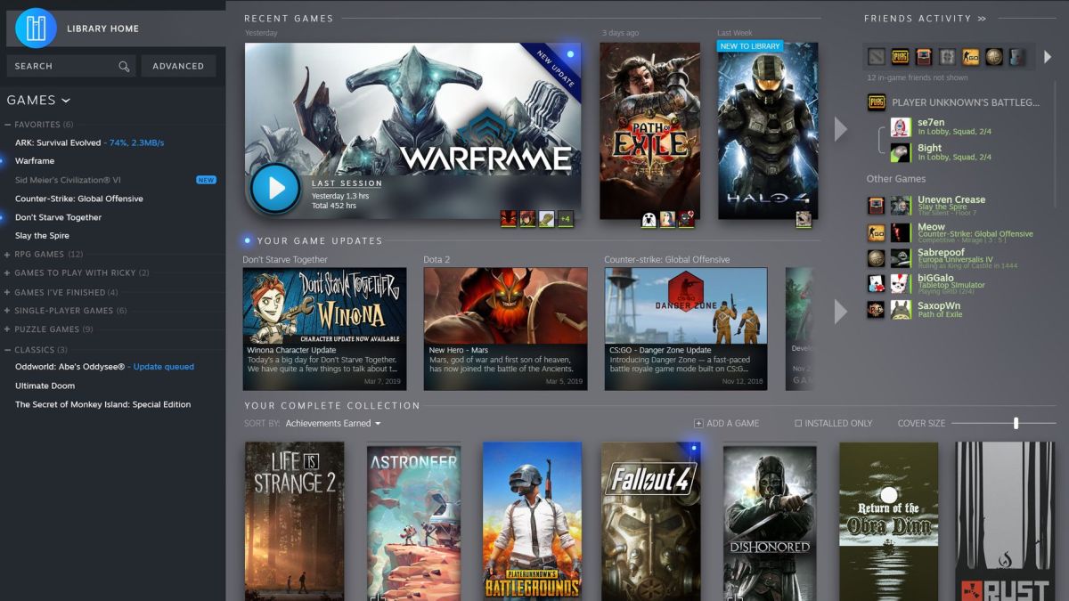 Nouvelle bibliothèque Steam // Source : Valve Nouvelle bibliothèque Steam // Source : Valve
