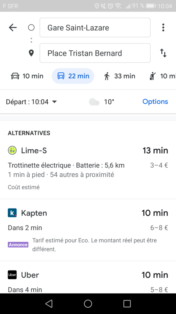 Les trottinettes Lime sur Google Maps. // Source : Google Maps Les trottinettes Lime sur Google Maps. // Source : Google Maps