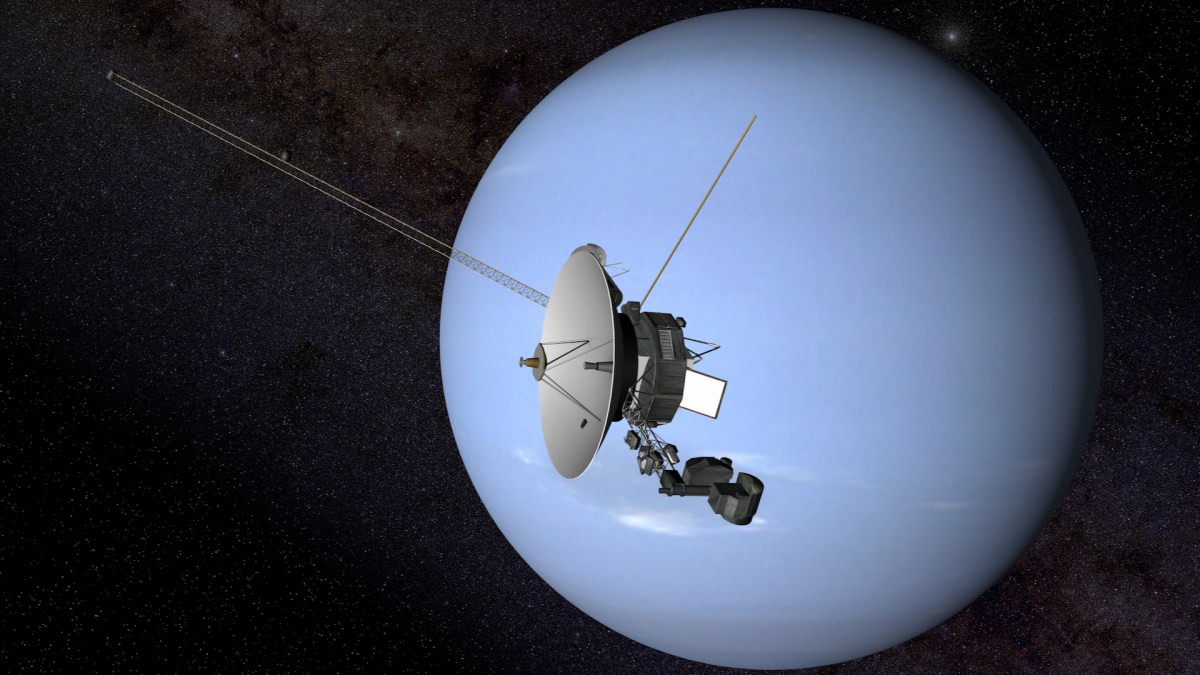 Neptune et la sonde Voyager. // Source : Flickr/CC/Kevin Gill (photo recadrée) Neptune et la sonde Voyager. // Source : Flickr/CC/Kevin Gill (photo recadrée)