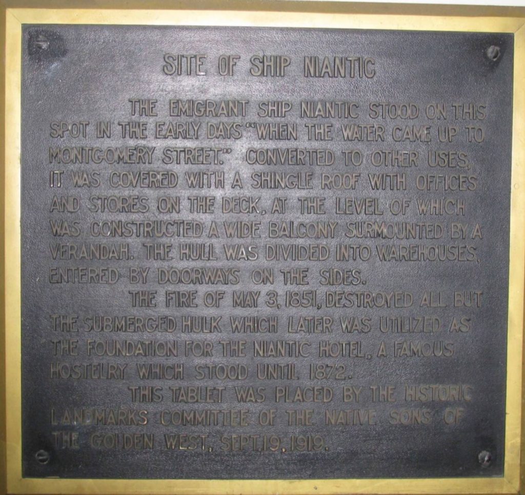 Plaque commémorative du Niantic à San Francisco // Source : Niantic Plaque commémorative du Niantic à San Francisco // Source : Niantic