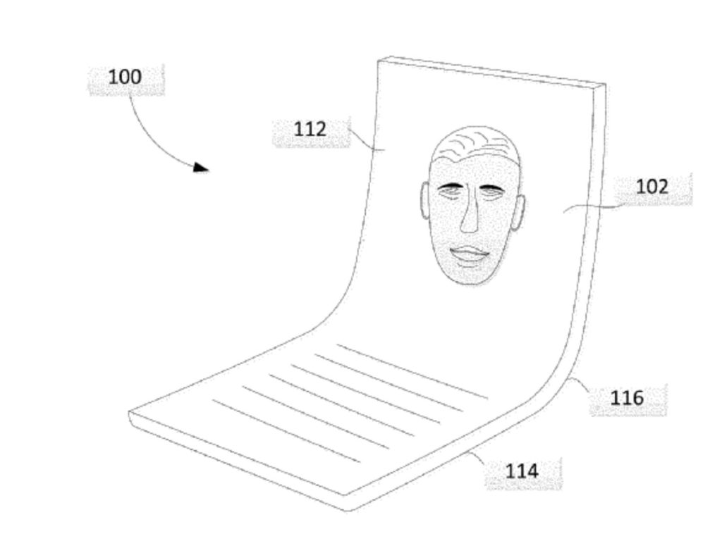 Un seul écran semble être prévu, contrairement au Samsung Galaxy Fold. // Source : WIPO Un seul écran semble être prévu, contrairement au Samsung Galaxy Fold. // Source : WIPO