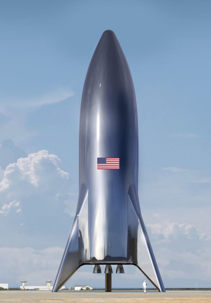 Un aperçu du Starship de SpaceX // Source : Twitter/Elon Musk Un aperçu du Starship de SpaceX // Source : Twitter/Elon Musk