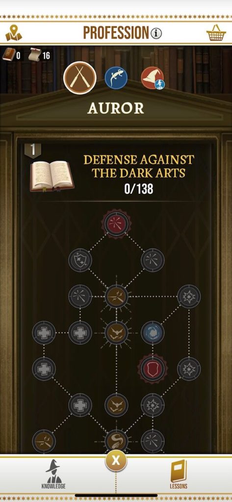 L'arbre de compétence d'un Auror // Source : Niantic