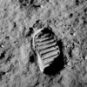 Une empreinte de Buzz Aldrin sur la Lune. // Source : Wikimedia/CC/NASA (photo recadrée) Une empreinte de Buzz Aldrin sur la Lune. // Source : Wikimedia/CC/NASA (photo recadrée)