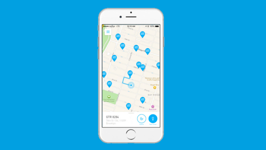 L'application mobile Car2Go // Source : Car2Go L'application mobile Car2Go // Source : Car2Go