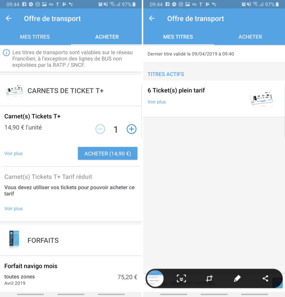 L'application Navigo Lab // Source : Application Navigo Lab