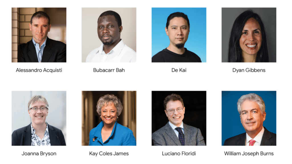 Les membres initiaux du comité de Google // Source : Google