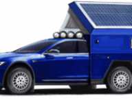 Camping-car Tesla // Source : Instagram Travis Rabenberg