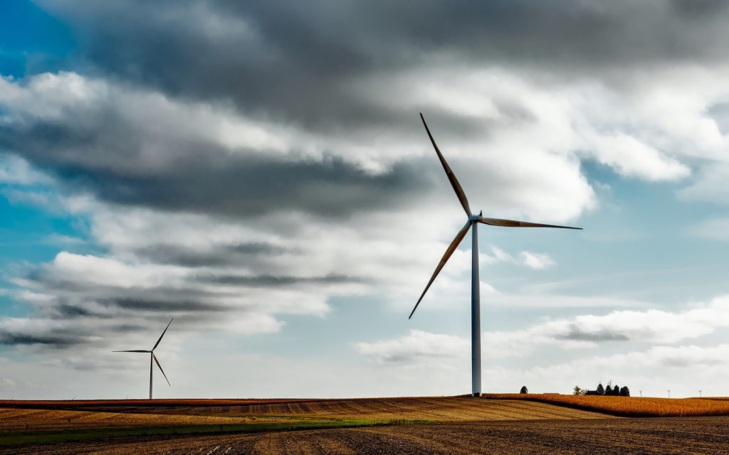 Des éoliennes dans un champ. // Source : Pixabay (photo recadrée) Des éoliennes dans un champ. // Source : Pixabay (photo recadrée)