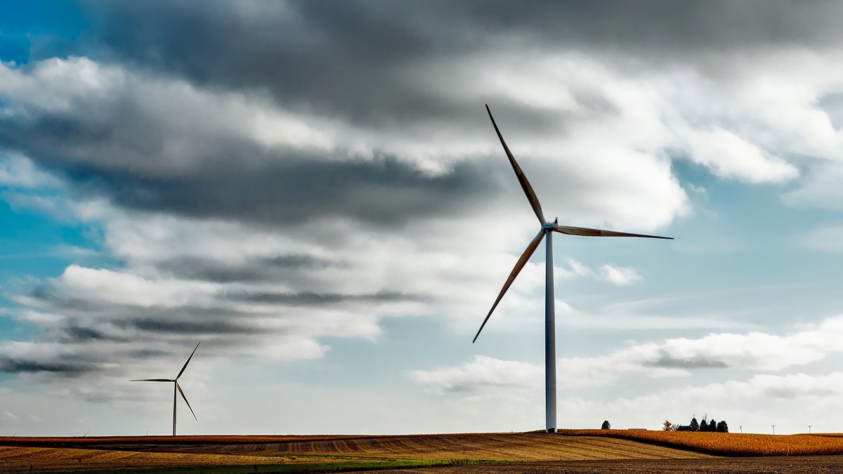 Des éoliennes dans un champ. // Source : Pixabay (photo recadrée) Des éoliennes dans un champ. // Source : Pixabay (photo recadrée)