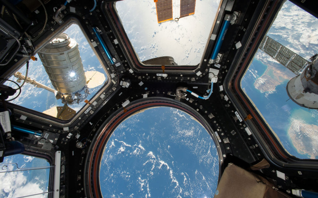 La coupole de l'ISS. // Source : Pixabay (photo recadrée) La coupole de l'ISS. // Source : Pixabay (photo recadrée)