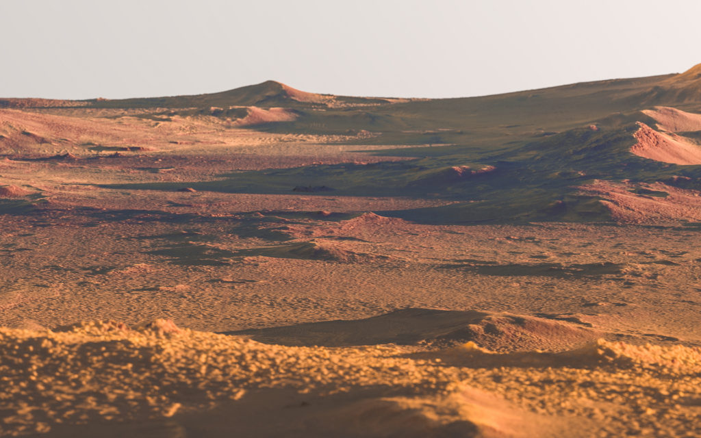 Le plateau volcanique Syrtis Major Planum sur Mars. // Source : Flickr/CC/Kevin Gill (photo recadrée) Le plateau volcanique Syrtis Major Planum sur Mars. // Source : Flickr/CC/Kevin Gill (photo recadrée)
