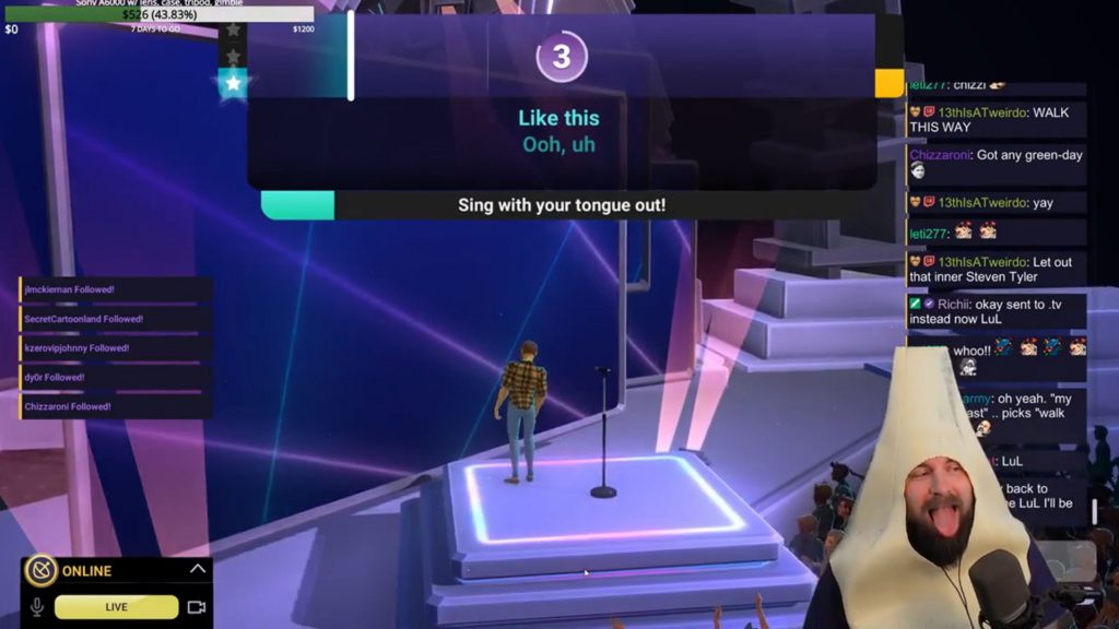 Chanter en tirant la langue ne semble pas très simple. // Source : Twitch Chanter en tirant la langue ne semble pas très simple. // Source : Twitch