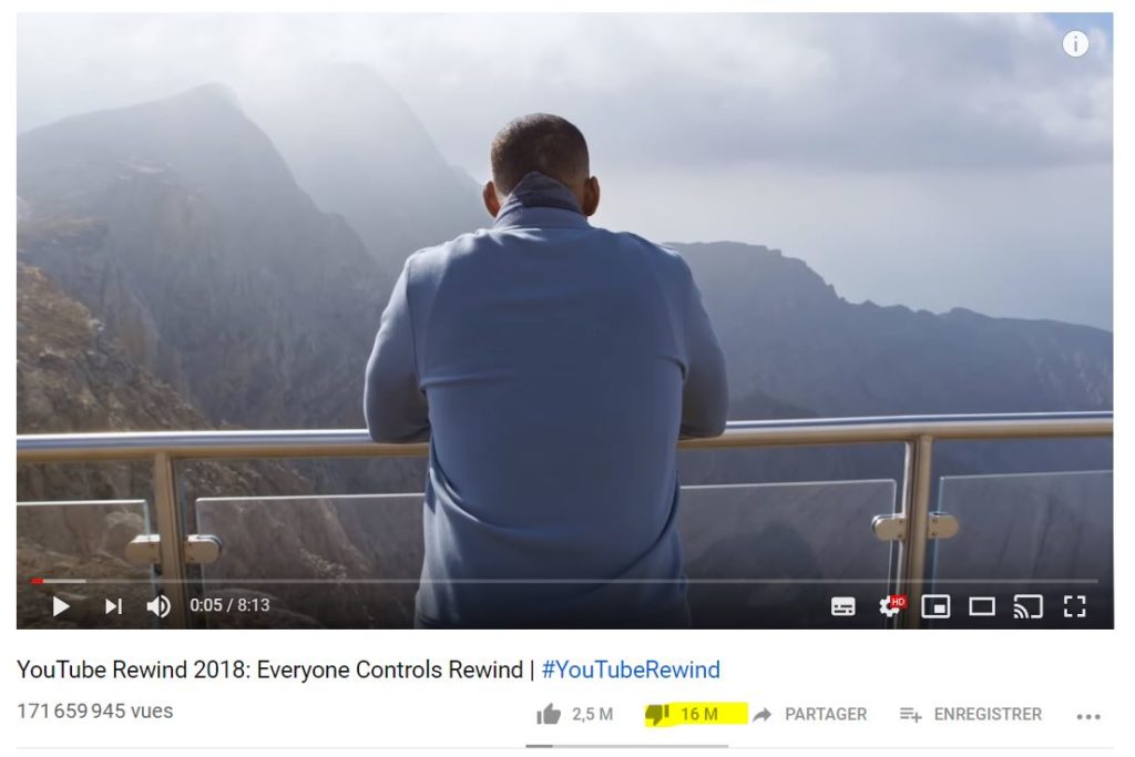 Le YouTube Rewind 2018. // Source : Capture d'écran YouTube Le YouTube Rewind 2018. // Source : Capture d'écran YouTube