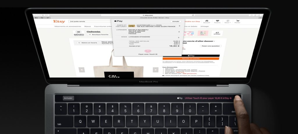 Pour valider un paiement, il suffit d'un doigt. // Source : Apple Pour valider un paiement, il suffit d'un doigt. // Source : Apple