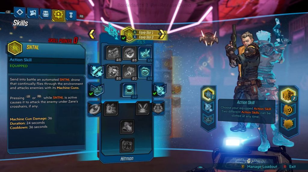 L'arbre de compétences de Zane. // Source : Youtube/Borderlands L'arbre de compétences de Zane. // Source : Youtube/Borderlands