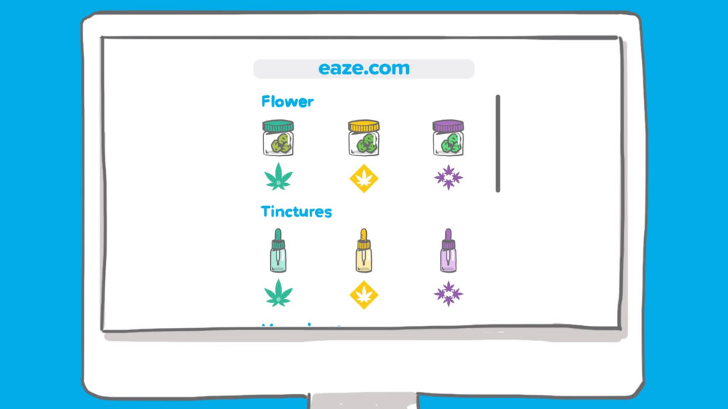 Extrait d'une vidéo de présentation du site Eaze. // Source : Eaze Extrait d'une vidéo de présentation du site Eaze. // Source : Eaze