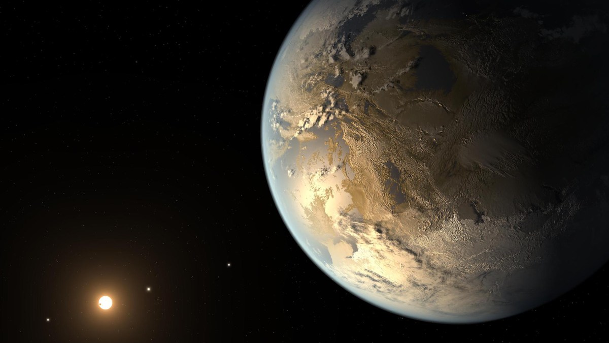 L'exoplanète Kepler-186f. // Source : NASA/Ames/SETI Institute/JPL-Caltech (photo recadrée) L'exoplanète Kepler-186f. // Source : NASA/Ames/SETI Institute/JPL-Caltech (photo recadrée)