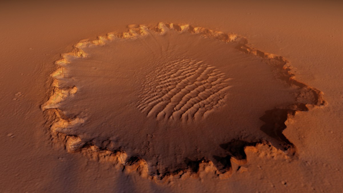 Le cratère Victoria sur Mars. // Source : Max Pixel/CC0 Domaine public (photo recadrée) Le cratère Victoria sur Mars. // Source : Max Pixel/CC0 Domaine public (photo recadrée)