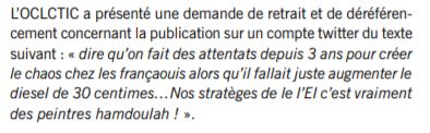 Le tweet étudié // Source : Cnil Le tweet étudié // Source : Cnil