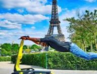 Ceci est une publicité pour des trottinettes en libre-service. // Source : Twitter/@usainbolt