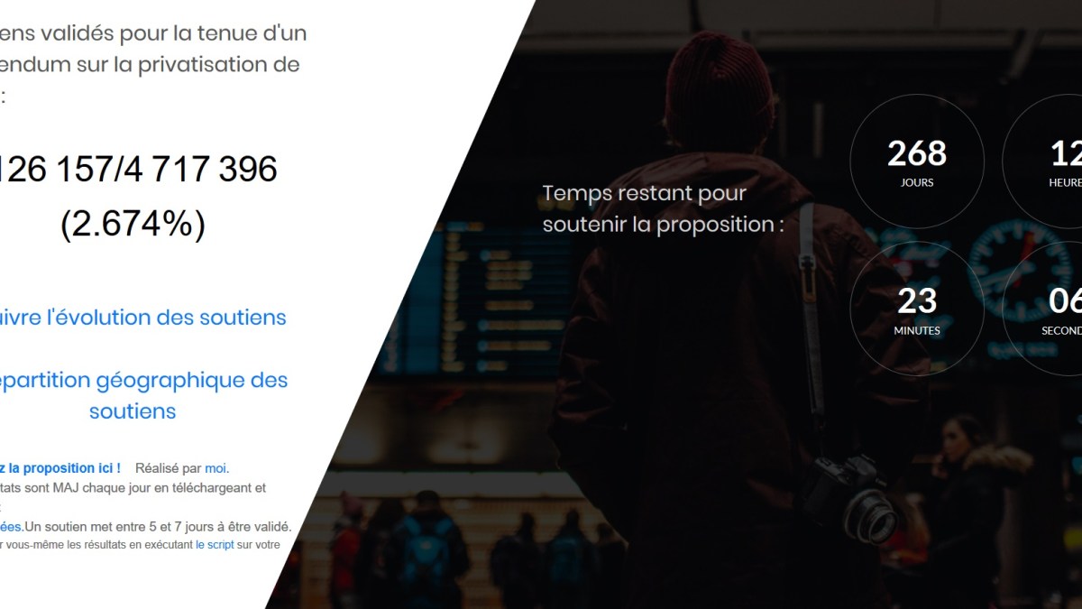 Compteur soutien référendum ADP Compteur soutien référendum ADP