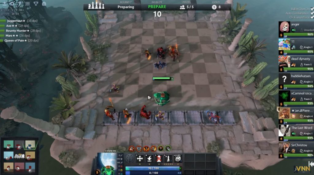 Le mod Dota Auto Chess.  // Source : Youtube/Tyler McVicker