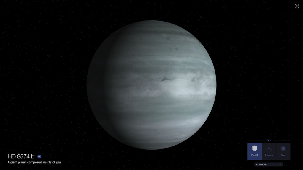 L'exoplanète HD 8574 b. // Source : Capture d'écran Exoplanet Exploration, Nasa L'exoplanète HD 8574 b. // Source : Capture d'écran Exoplanet Exploration, Nasa