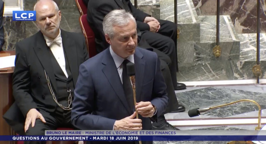Bruno Le Maire, très vindicatif sur le projet Libra qu'il n'a pas vraiment pris le temps de comprendre // Source : LCP Bruno Le Maire, très vindicatif sur le projet Libra qu'il n'a pas vraiment pris le temps de comprendre // Source : LCP