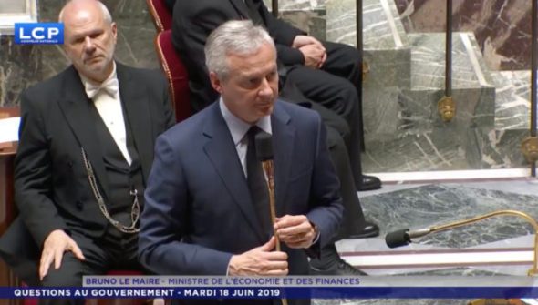 Bruno Le Maire, très vindicatif sur le projet Libra qu'il n'a pas vraiment pris le temps de comprendre // Source : LCP Bruno Le Maire, très vindicatif sur le projet Libra qu'il n'a pas vraiment pris le temps de comprendre // Source : LCP