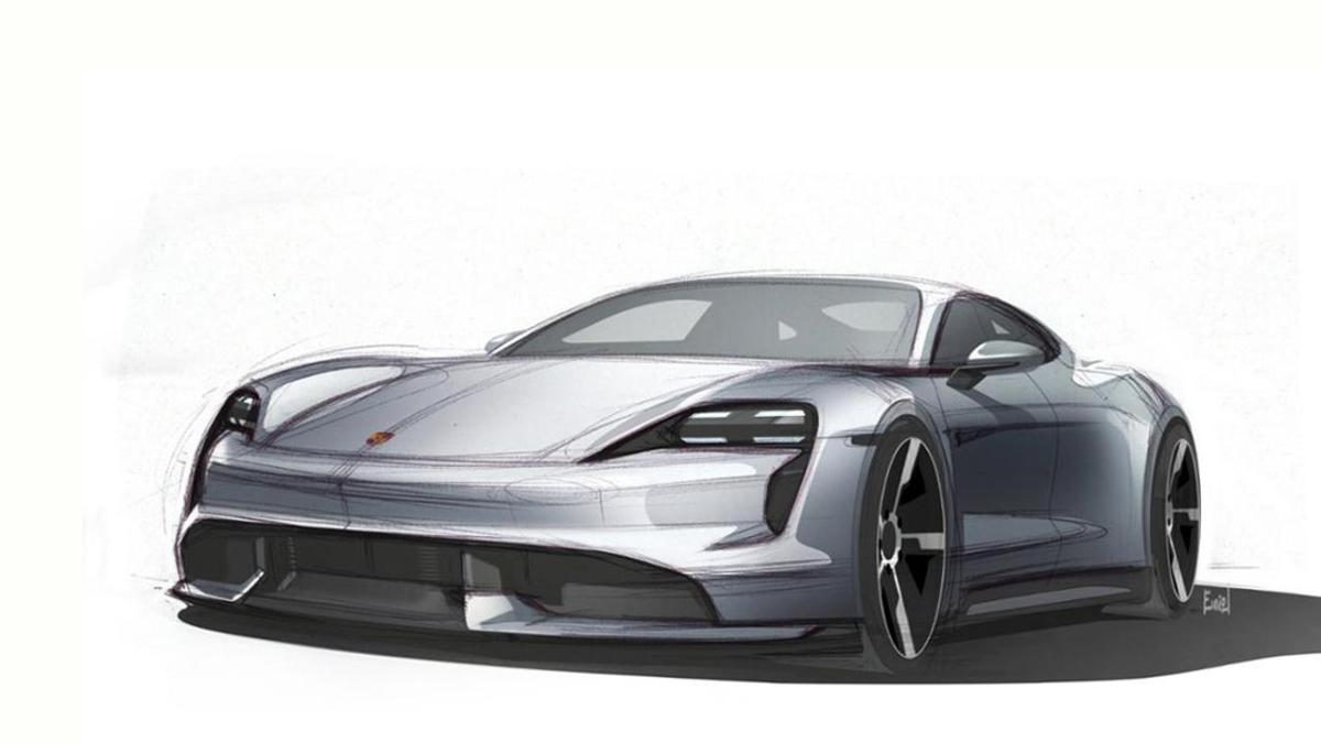 Croquis Porsche Taycan // Source : Porsche Croquis Porsche Taycan // Source : Porsche