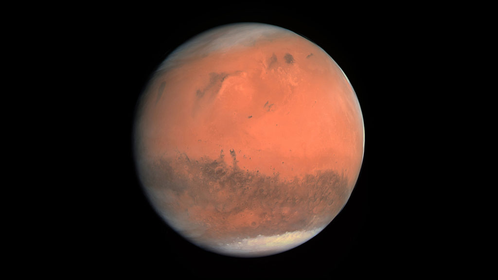 La planète Mars. // Source : Wikimedia/CC/ESA, Max Planck Institute (photo recadrée) La planète Mars. // Source : Wikimedia/CC/ESA, Max Planck Institute (photo recadrée)