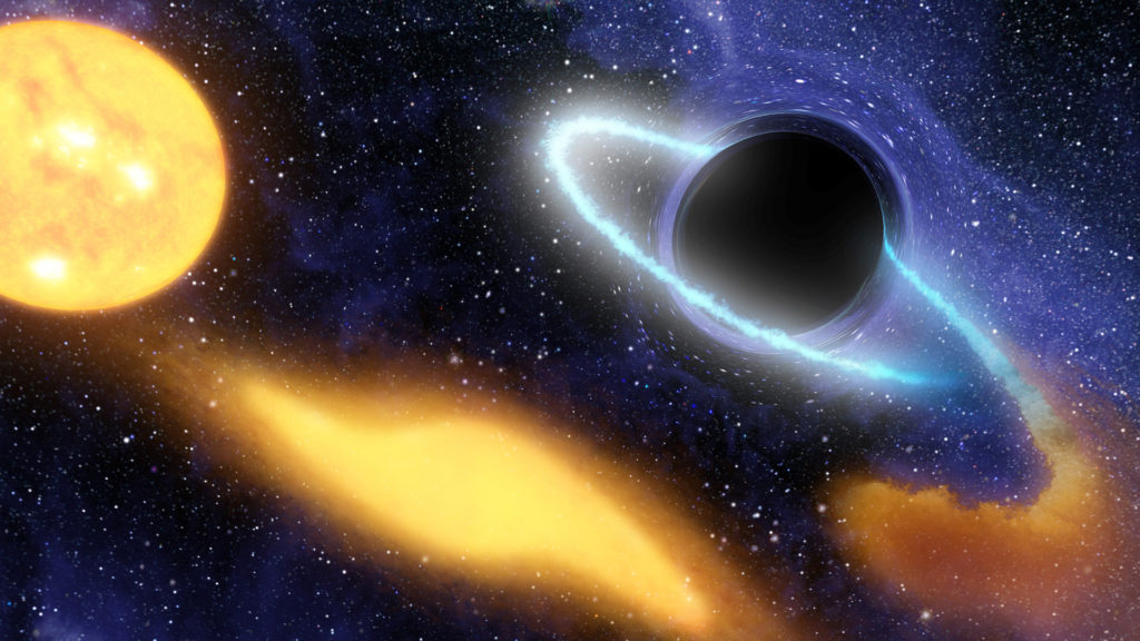 Qui est arrivé en premier : les trous noirs ou les galaxies ? // Source : NASA/JPL-Caltech (photo recadrée) Qui est arrivé en premier : les trous noirs ou les galaxies ? // Source : NASA/JPL-Caltech (photo recadrée)