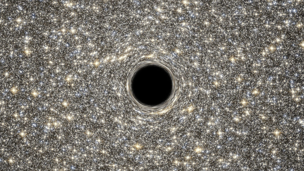 Un trou noir supermassif. // Source : Flickr/CC/Nasa Goddard Space Flight Center (photo recadrée) Un trou noir supermassif. // Source : Flickr/CC/Nasa Goddard Space Flight Center (photo recadrée)